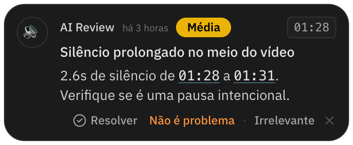 Apontamento com as opções não é problema e irrelevante