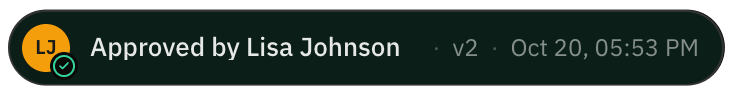 Approval of version 2 with who approved and when