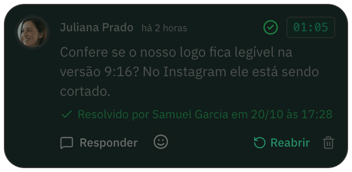 Comentário resolvido sobre o logo cortado na versão 9:16
