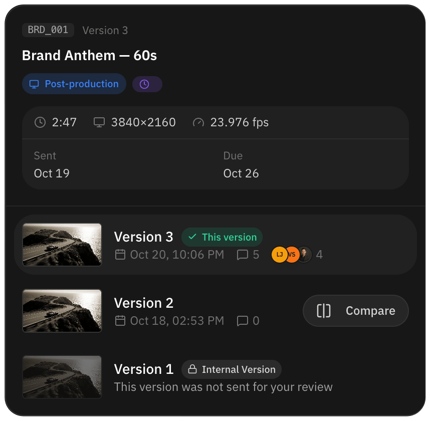 Locked internal version seen by an outside viewer