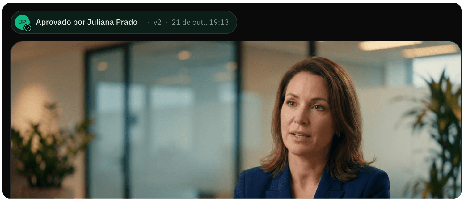 Decisão registrada na versão com nome, data e origem