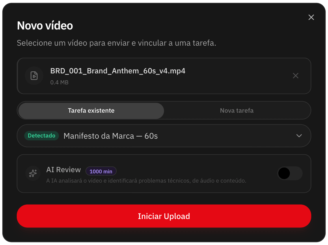 Upload de nova versão reconhecendo a tarefa pelo código no nome do arquivo
