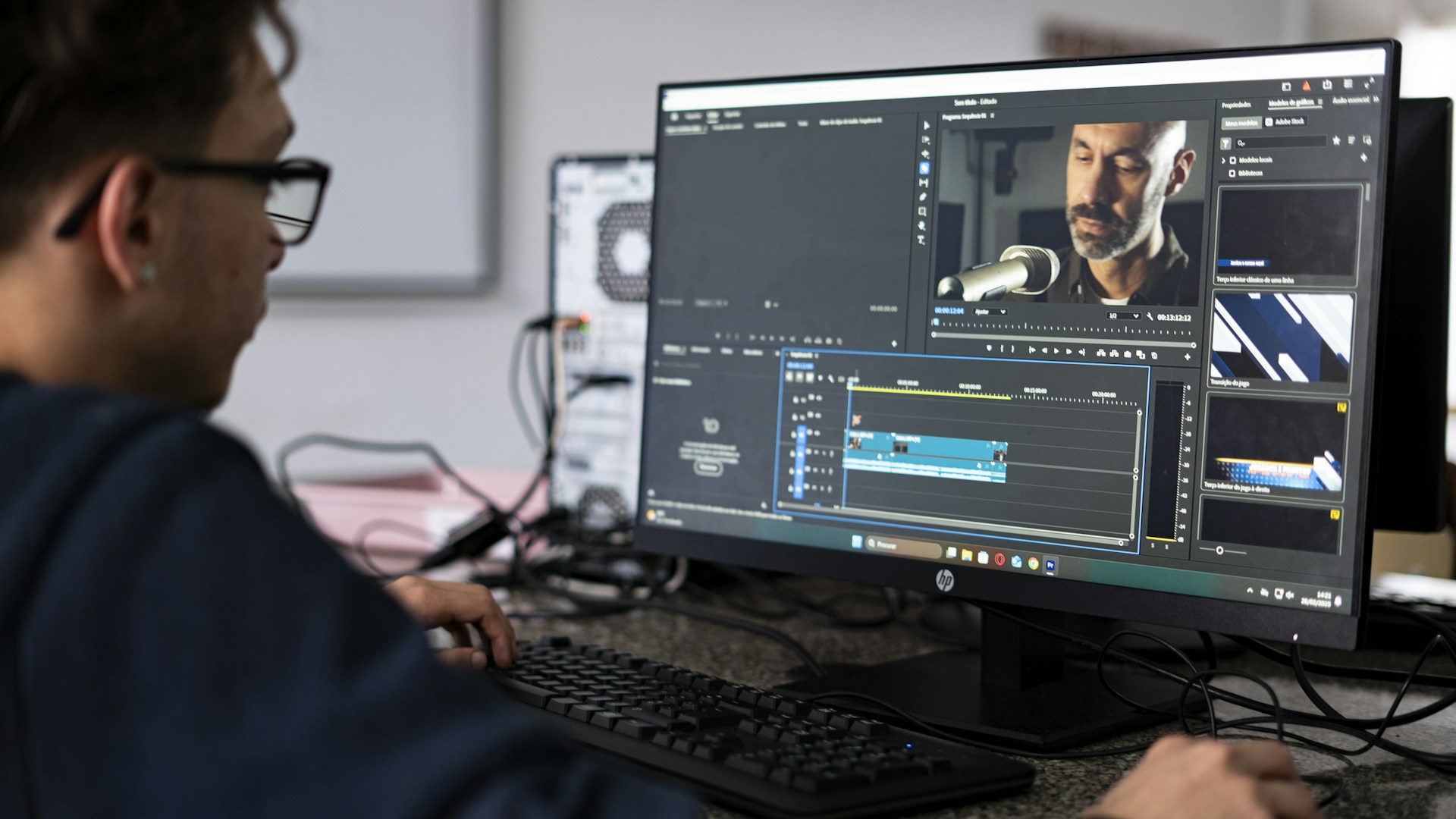 Editor working on the timeline